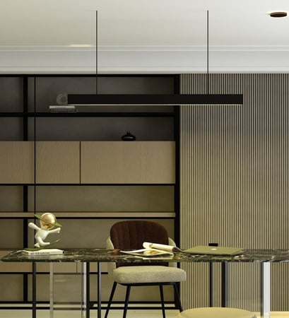 إنارة لاينر مكتبية مانعة للتوهج 60 واط – أسود | جودة ألوان CRI90 | تصميم خطي أنيق