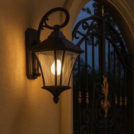 فانوس جداري بزخارف منحنية