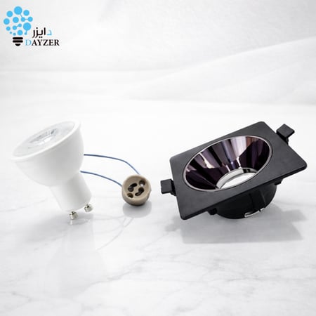 اطار سبوت لايت مفرد 7 سم + لمبة GU10 ‏7 واط CRI95 + هولدر