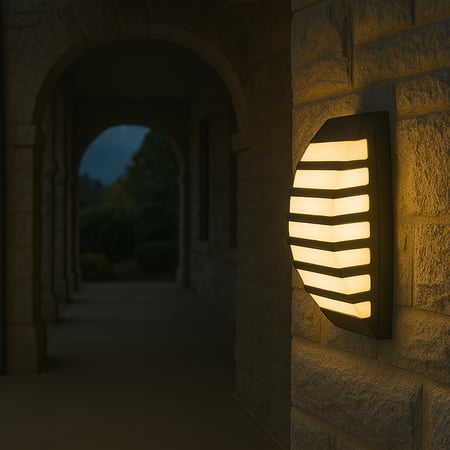 إنارة جدارية خارجية بتصميم شرائحي مقوس