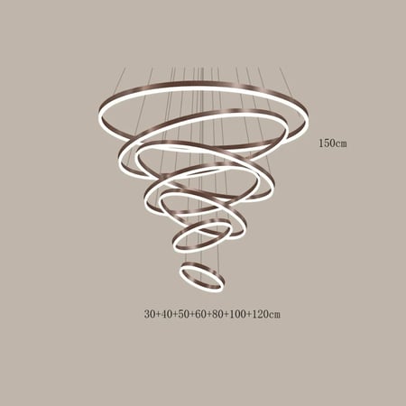 ثريا ليد سباعية الحلقات – تصميم حلزوني فخم | Spiral Crown | سبايرل كراون