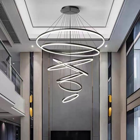 ثريا ليد سباعية الحلقات – تصميم حلزوني فخم | Spiral Crown | سبايرل كراون