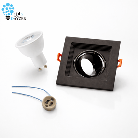 اطار مربع 10*10 + لمبة GU10 ‏7 واط CRI95 + هولدر ضمان 5 سنوات