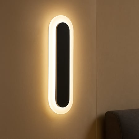 إضاءة جدارية لينير 30 سم – إضاءة صفراء، تصميم دائري
