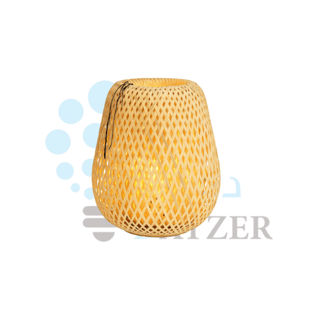 غطاء إنارة معلق خيزران طبيعي – تصميم شبكي دافئ