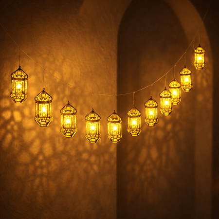 حبل فوانيس رمضان ليد
