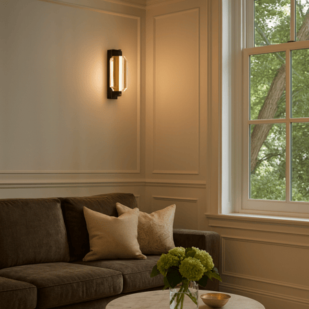 جداري LED كريستال مستطيل – تصميم فاخر بإطار أسود