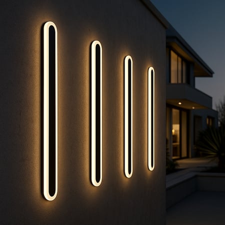إضاءة جدارية لينير 150 سم – إضاءة صفراء، تصميم دائري