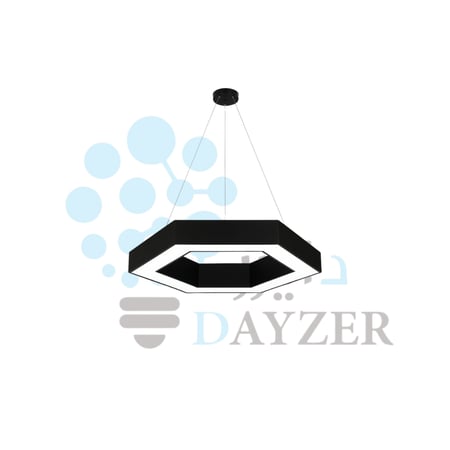 علاقي مكتبي سداسي بانل 80 سم – 60 واط، إطار أسود