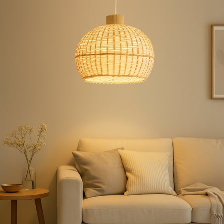 علاقي خيزران منسوج بتصميم كروي – إضاءة هادئة بتفاصيل طبيعية | Bamboo Nest | عُش البامبو