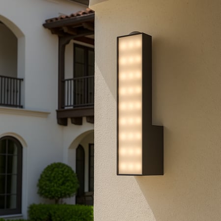 إنارة جدارية خارجية بعمود ضوئي رأسي