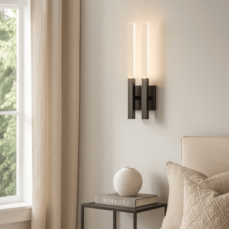 جداري LED مزدوج بقضبان زجاجية – تصميم عصري فاخر