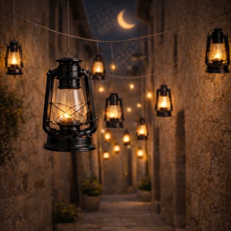 فانوس رمضان اسود تراثي