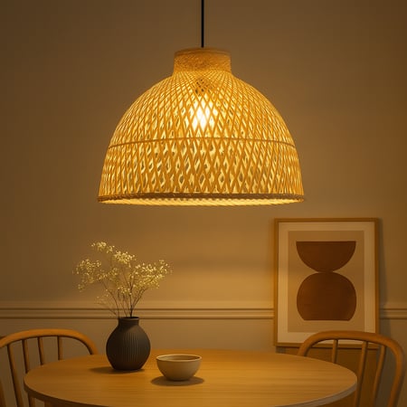 علاقي خيزران كلاسيكي بتصميم قبة شبكية – إضاءة طبيعية ناعمة | Bamboo Dome | قبّة الخيزران