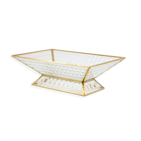 صحن تقديم زجاج مستطيل بقاعدة 30*20 سم