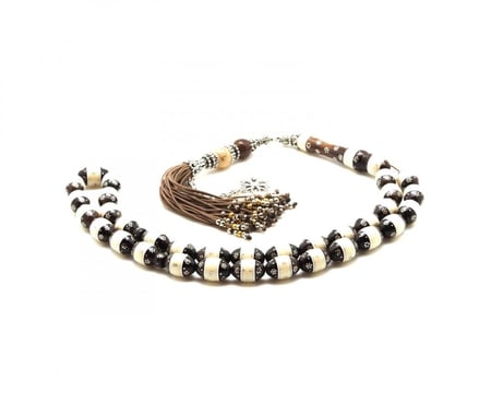 قوافل سبحة كوك مشغولة بالفضة و الكتلاين KW0058