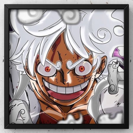 لوحة جدارية لوفي شعر ابيض انمي ون بيس Gear5
