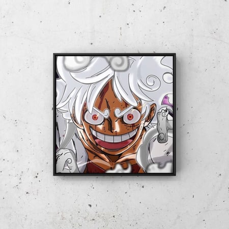 لوحة جدارية لوفي شعر ابيض انمي ون بيس Gear5