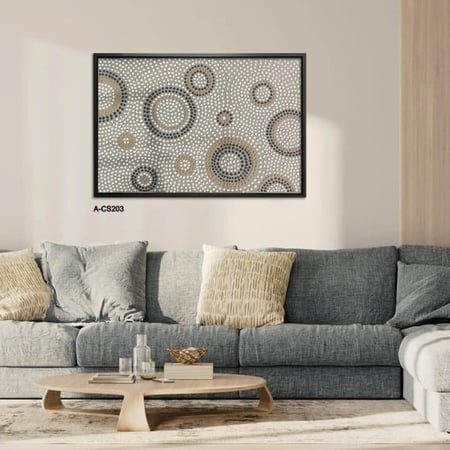 لوحة جبسية جدارية عصرية تعتمد فن التنقيط البارز (Dotted Relief Art)