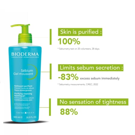 بيوديرما جل رغوي سيبيوم موسانت - 500 مل