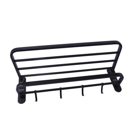 رف مناشف متعدد متحرك قابل للطي ستانلس ستيل اسود اوريسا ORISA