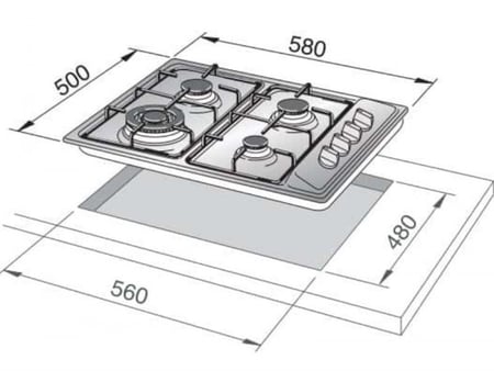 سطح 3غاز +1كهرباء حجر ايطالي البا موديل (ASENS60-310XD)