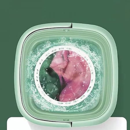 غسالة صغيرة قابلة للطي للتجفيف والتعقيم - 8 لتر لجميع أنواع الملابس (أخضر)