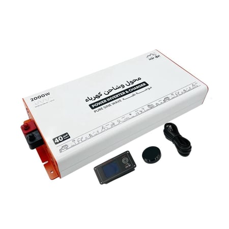 محول كهرب برق نجد 2000 واط من 12فولت الى 220 فولت موجة نقية مع منظم 40 امبير
