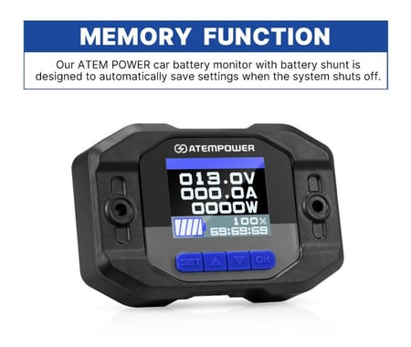 جهاز مراقب بطارية 200 أمبير  مع شاشة رقمية و تحويلة لقياس الأمبير  من شركة ATEMPOWER - اتيم باور