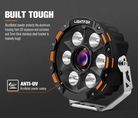 طقم كشافات ليزر 7 انش  عدسات اوسرام من شركة لايت فوكس LIGHTFOX الاسترالية