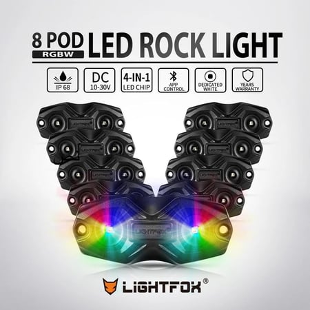 لمبات كفرات 8 قطع متعددة الألوان من شركة لايت فوكس LIGHTFOX