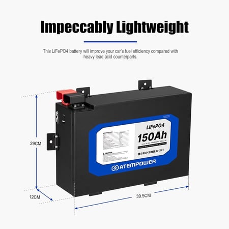 بطارية ليثيوم 150 أمبير شبه نحيفة - ATEM POWER