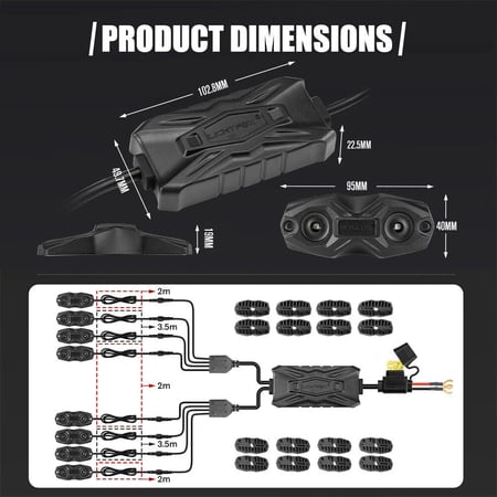 لمبات كفرات 8 قطع متعددة الألوان من شركة لايت فوكس LIGHTFOX