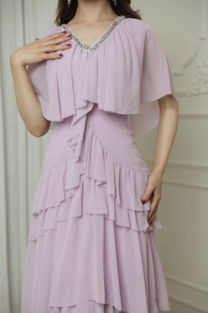 فستان شيفون طبقات