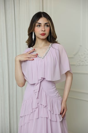 فستان شيفون طبقات