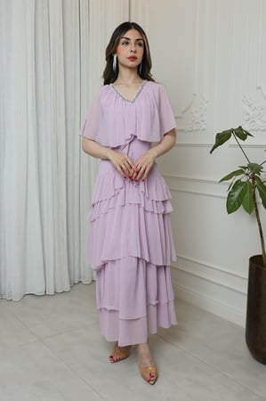 فستان شيفون طبقات