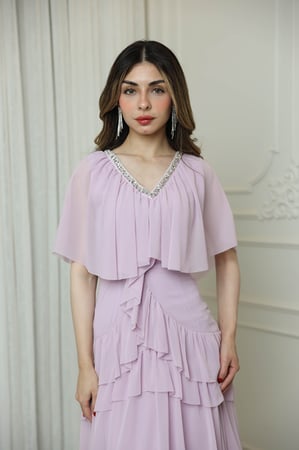 فستان شيفون طبقات