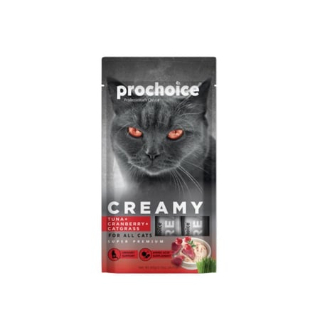 برو تشويس مكافأة للقطط كريمي التونة والتوت البري وعشب القطط 4*15 جم