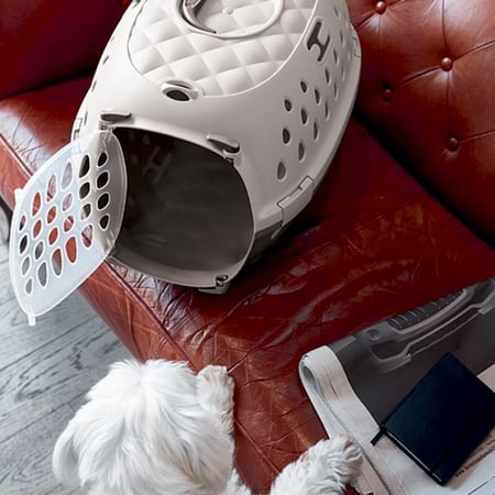 ستيفان بلاست شيك حامل تنقل للقطط والحيوانات الصغيرة بباب بلاستيك