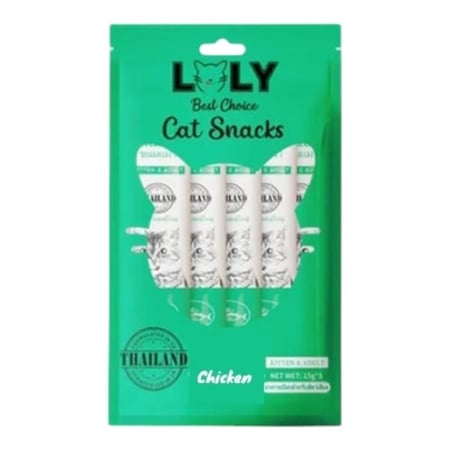 لولي كات مكآفات كريمية للقطط الكبيرة والصغيرة بنكهة الدجاج 5*15 جرام