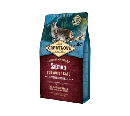كارنيلوف طعام جاف بالسلمون للقطط البالغة بأحجام مختلفة