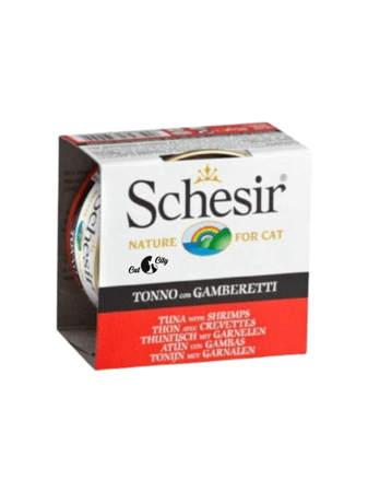 شيزر معلبات سمك التونا مع الجمبري بالجيلي للقطط 85 جرام