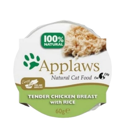 أبلاوز صحن طعام رطب للقطط بنكهة الدجاج  والارز 60 جرام