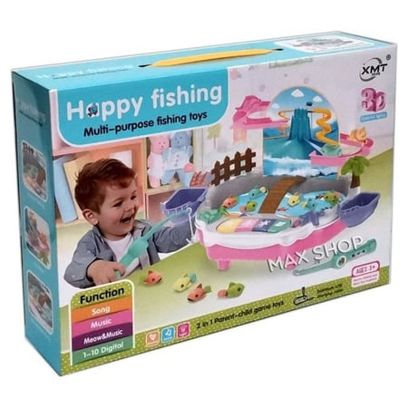 لعبة صيد سمك وملاهي الحيوانات وتعليمي للاطفال