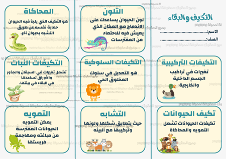التكيف للصف الثالث ابتدائي الفصل الدراسي الأول PDF