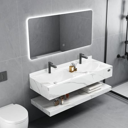 مغسلة رخام OS176 12212123 ليزر لون ابيض رخامي