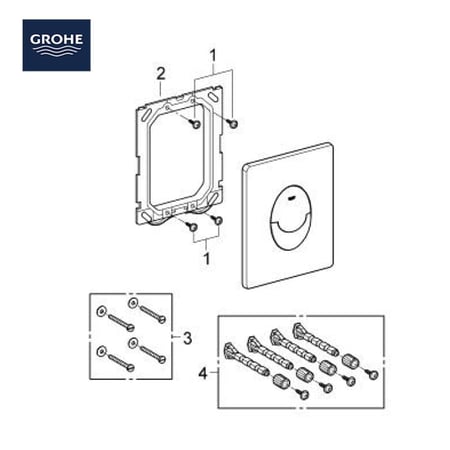 وجه سيفون كروم 2 ضغطة دفن GR-38505000 | جروهي GROHE