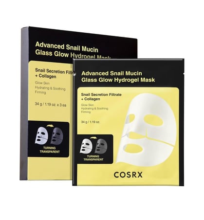 قناع هيدروجيل زجاجي متوهج بمخاط الحلزون المتقدم ثلاث اقنعة من كوسركس