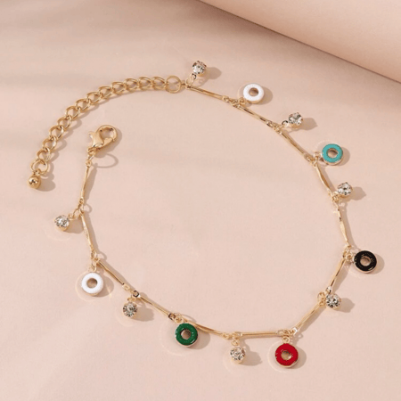 خلخال مع حجر الراين