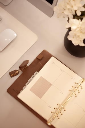 أجندة 2026م - تشمل السنتين الهجرية 1447 - 1448 هـ .. A5 SIZE - لون بني فاتح